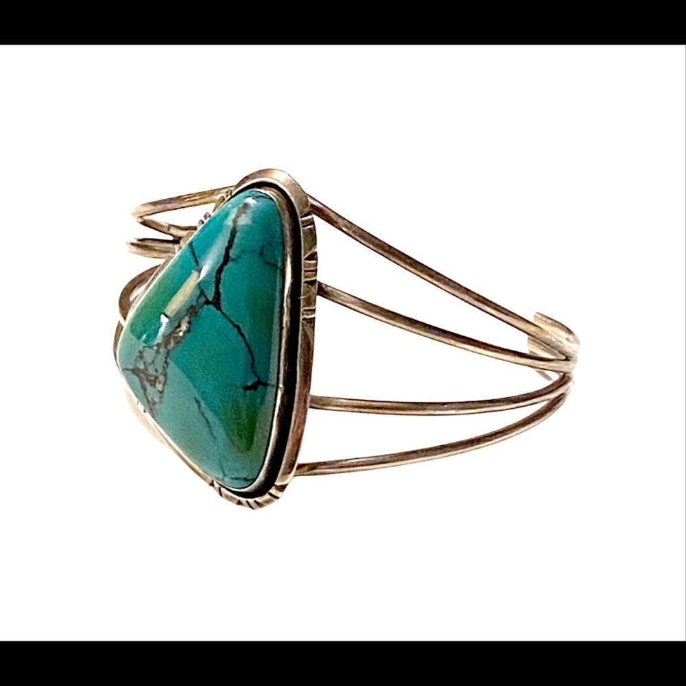 Large Turquoise Cuff Bracelet Native American - image 2